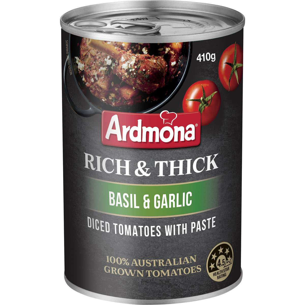 Ardmona Tomatoes Chopped Basil and Garlic 410g