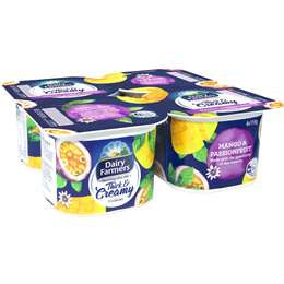 Dairy Farmers Thick & Creamy Yoghurt Mango & Passionfruit 4Pk