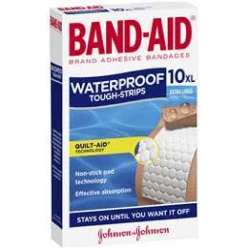 Band-Aid Tough Strips Waterproof Extra Large Bandaids x 10