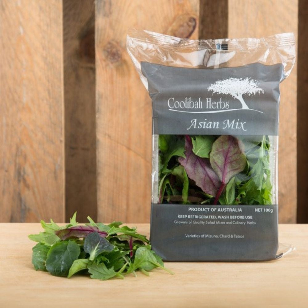 Coolibah Herbs Asian Mix Salad Leaves 100g