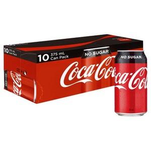 Coca Cola No Sugar Cans 375mL x 10