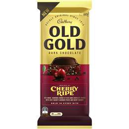 Cadbury Old Gold Dark Chocolate Cherry Ripe Block 180g
