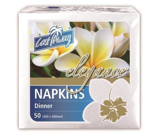 Castaway White Dinner Napkins 50pk
