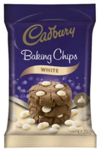 Cadbury White Baking Chocolate Chips 200g