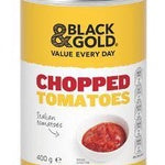 Black & Gold Chopped Tomatoes 400g