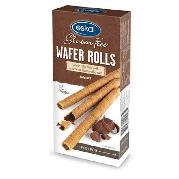 Eskal Wafer Rolls Chocolate Cream 100g GF