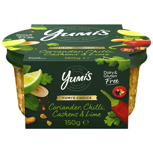 Yumi's Choice Dips Coriander, Chilli, Cashews & Lime GF & DF 150g