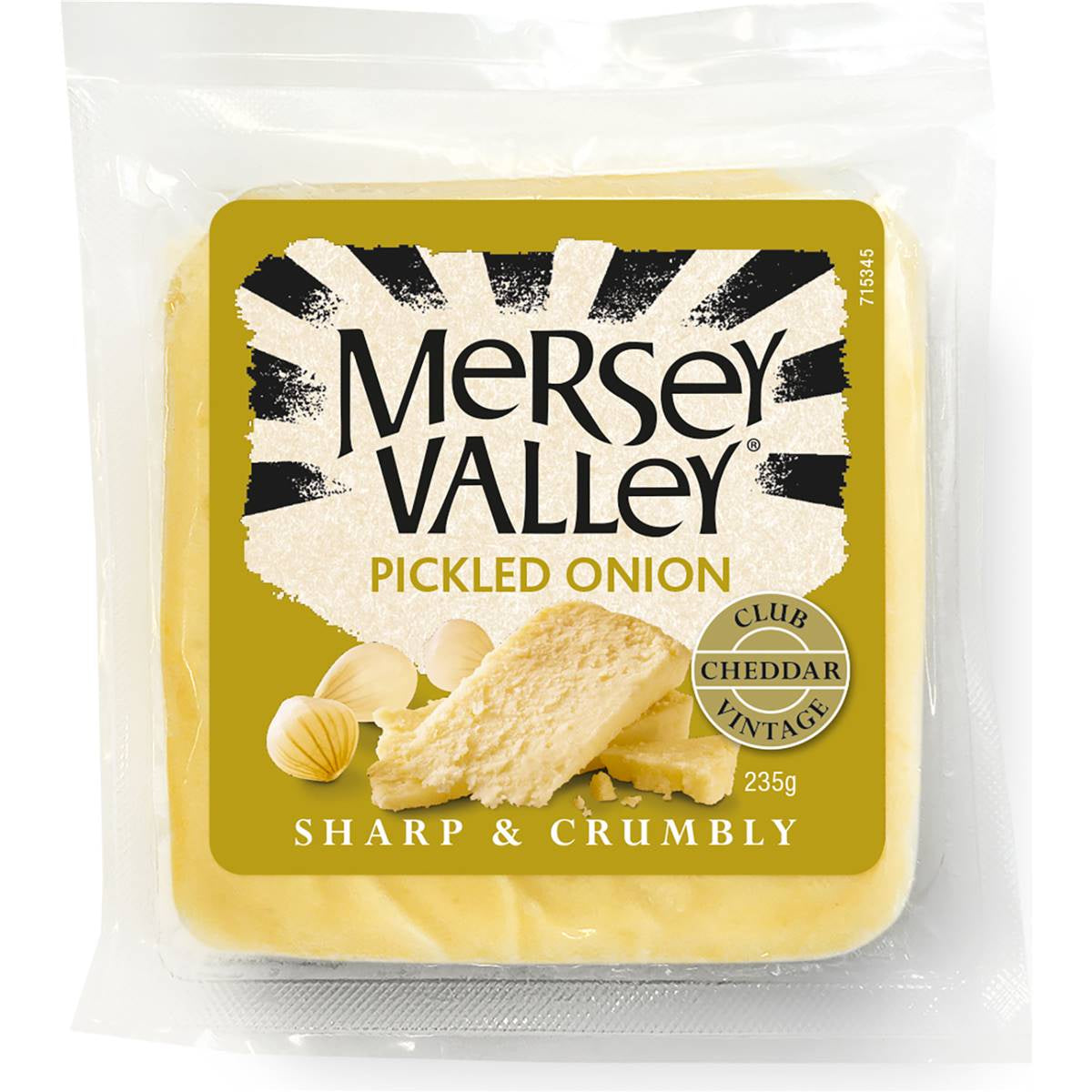 Mersey Valley Pickled Onion Cheddar Cheese 235g