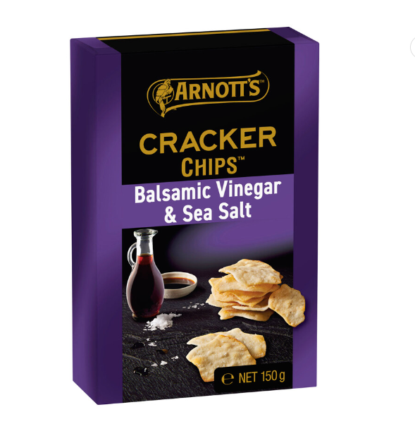Arnotts Cracker Chips Sea Salt & Balsamic Vinegar 150g