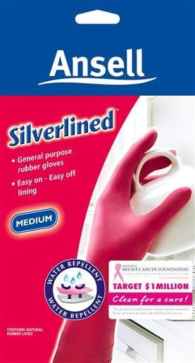 Ansell Medium Silverlined Rubber Gloves