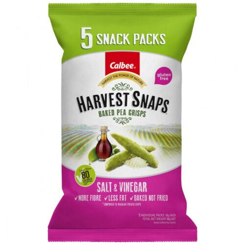 Harvest Snaps Salt & Vinegar Pea Crisps GF 18g x 5 pack