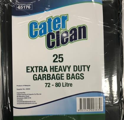 Cater Clean Heavy Duty Garbage Bags 72 - 80LT 25pk