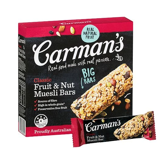 Carman's Classic Fruit & Nut Muesli Bars 5pk