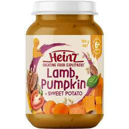 Heinz 6 Months + Lamb Pumpkin & Sweet Potato Baby Food Jar 170g