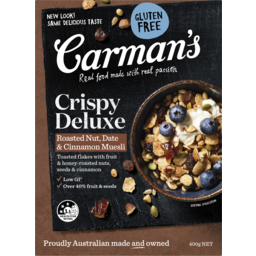 Carmans Deluxe GF Fruit, Nut, Date & Cinnamon Muesli 400g