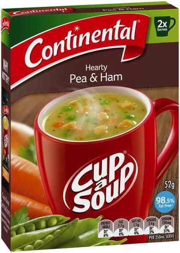 Continental Hearty Pea & Ham Cup of Soup 2 pk