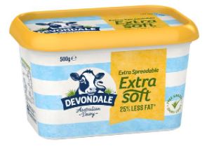 Devondale Extra Soft Butter 25% Less Fat 500g