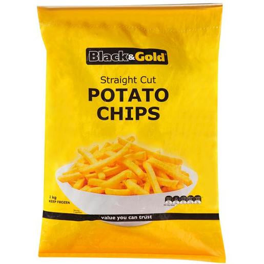 Black and Gold Straight Cut Chips 1kg