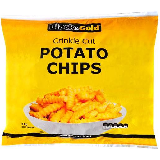 Black and Gold Crinkle Cut Chips 2kg