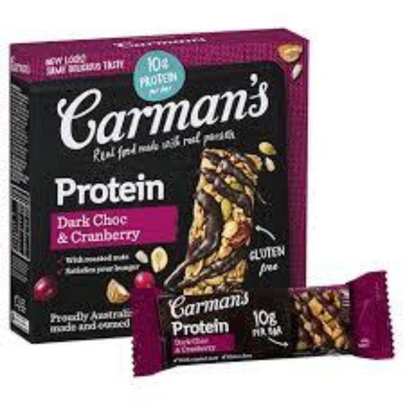 Carman's Dark Choc & Cranberry Muesli Bars GF 6pk
