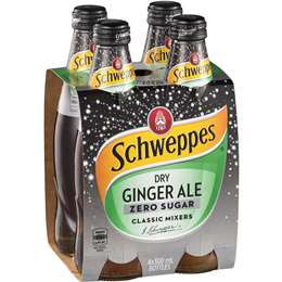 Schweppes Dry Ginger Ale Zero Sugar 300ml x 4