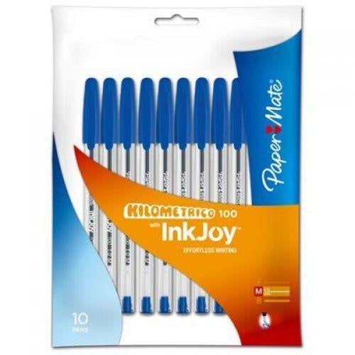 Papermate Inkjoy 100ST Ballpoint Pen Blue 10 Pack