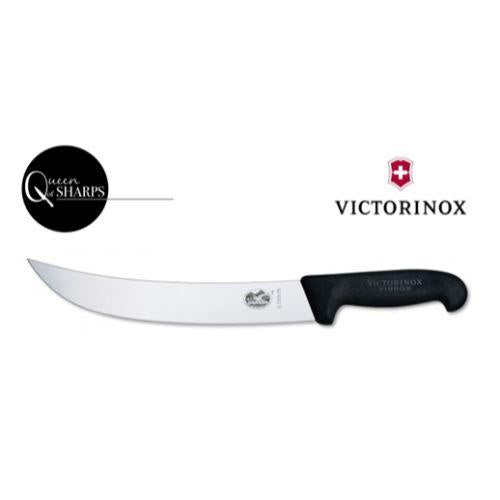 Victorinox Slicing Knife Curved Wide Blade Black Handle - 25cm Blade