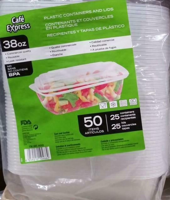 Cafe Express Plastic Containers & Lids 25pk