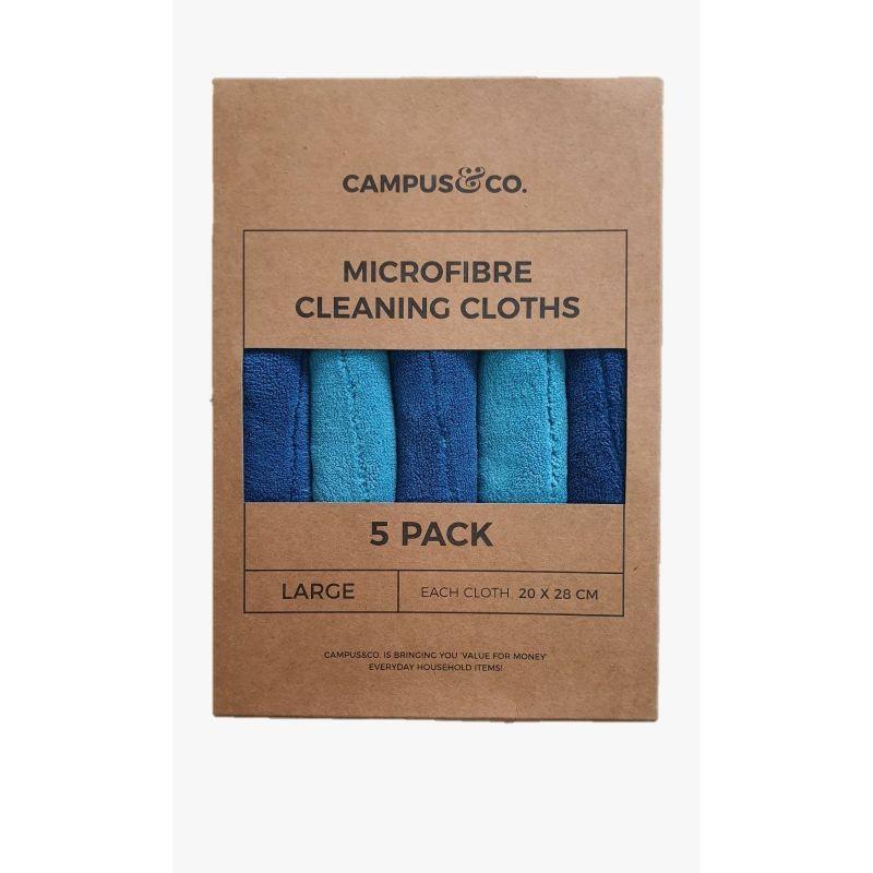 Campus&Co. Double Layer Aqua Microfibre Cleaning Cloth 20 x 28 - Pack of 5