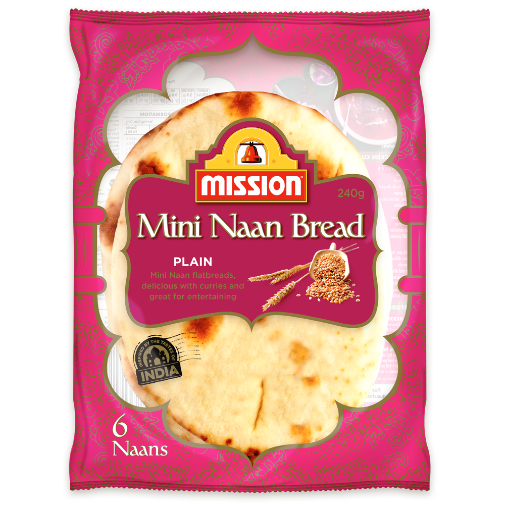 Mission Mini Naan Bread Plain 6pk