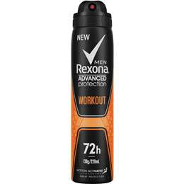 Rexona Antiperspirant Mens Deodorant Workout 220ml