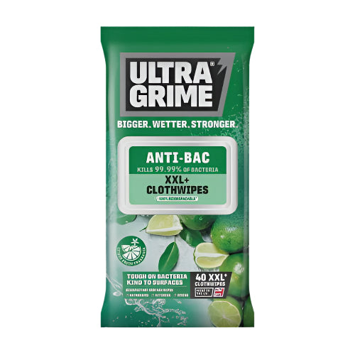 Ultragrime Anti-Bac  XXL+ Clothwipes 40Pk