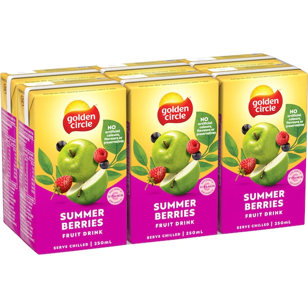 Golden Circle Summer Berries Fruit Drink Multipack Popper x 6
