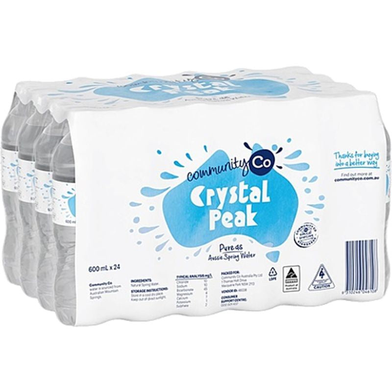Community Co Spring Water Bottles 600ml x 24