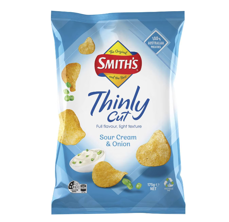 Smiths Thinly Cut Sour Cream & Onion 175g