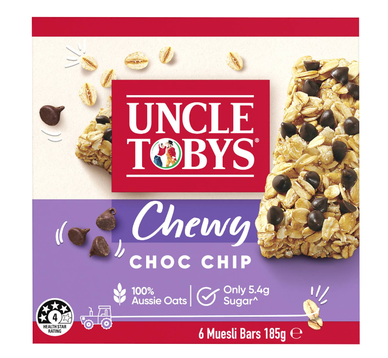 Uncle Tobys Chewy Choc Chip Muesli Bars 6pk