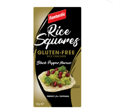 Fantastic Rice Squares Black Pepper 100g