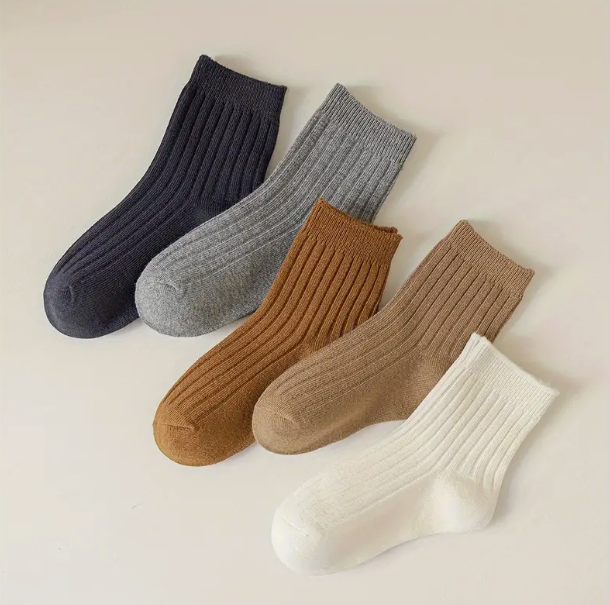Kids Solid Colour Socks - Assorted