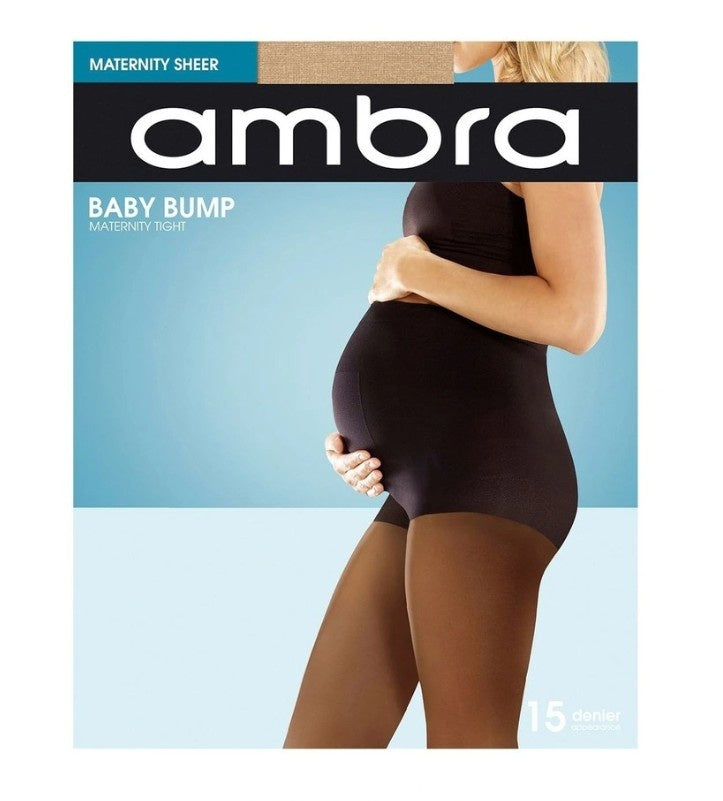 Ambra Baby Bump Sheer Tights Natural XT 1pk