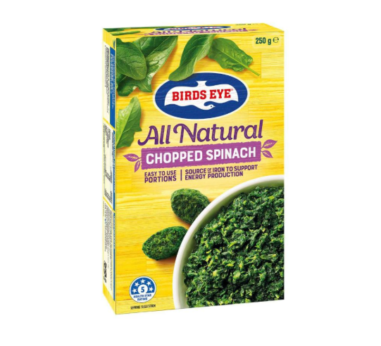 Birds Eye Spinach Chopped Spinach All Natural 250g