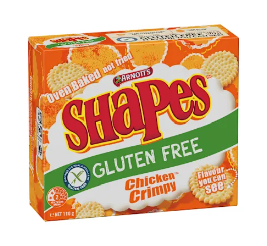 Arnott's Shapes Chicken Crimpy Gluten Free 110g