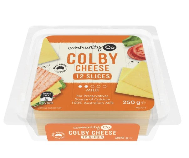Community Co Colby Sliced Cheese 250g
