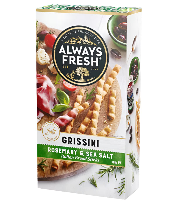 Always Fresh Grissini Rosemary & Sea Salt 125g