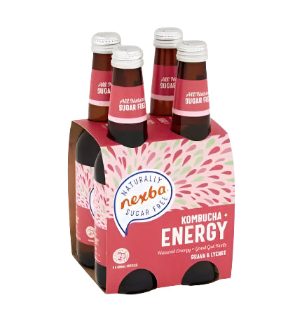 Nexba Kombucha Energy Guava & Lychee 4x330ml
