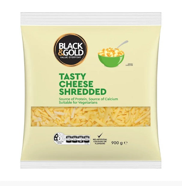 Black & Gold Shredded Tasty Cheese Value Pack 900g