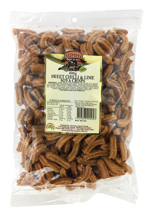 Yummy Soy Crackers Sweet Chilli & Lime 400g