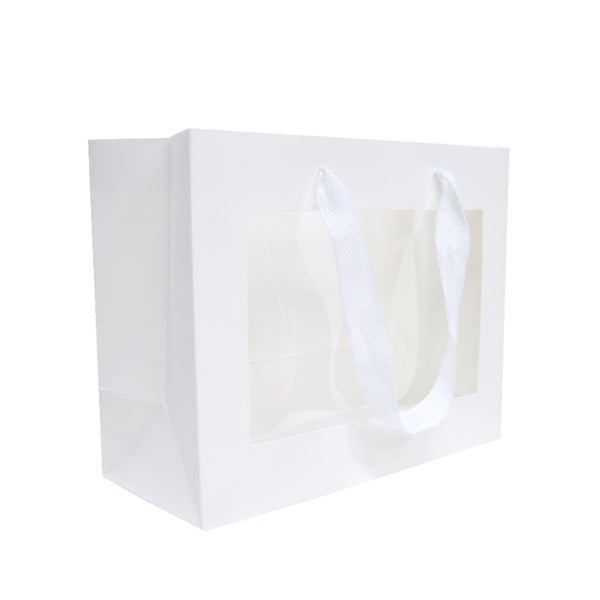 Window Gift Bag - Small Boutique Matt Finish - White