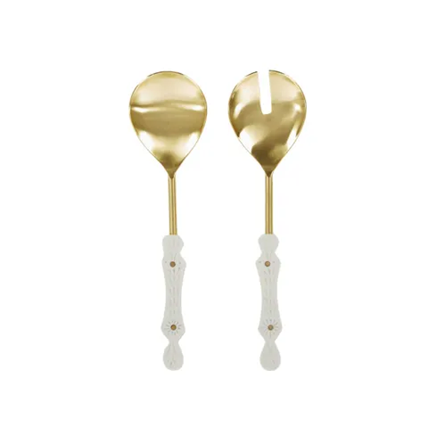 Grace S/2 Salad Servers 27cm Ivory/Gold