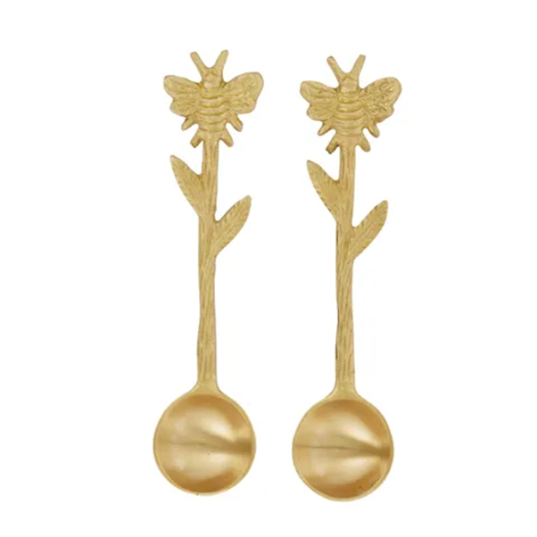 Hive S/2 Brass Spoons 15cm Gold