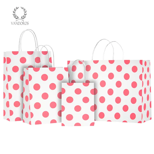 Twisted Handle Paper Gift Bag (S) - Pearls White/Neon Pink
